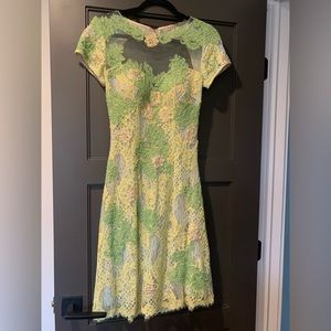 Jovani Green/Yellow Floral Lace Dress #88904